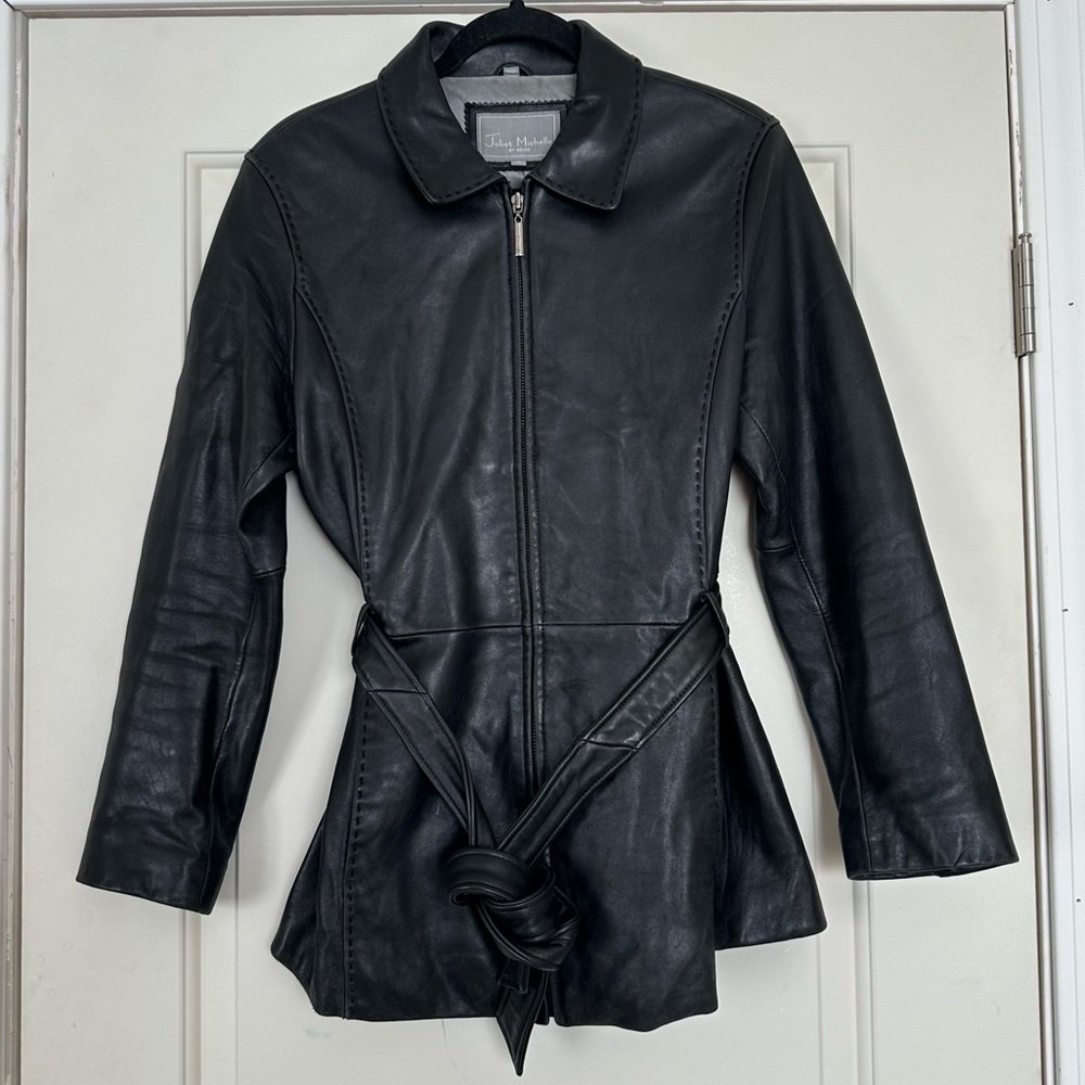 Juliet Michelle by ADLER Womens Leather Jacket Black Real N.Z Lambskin Zip Med